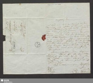 Eigenhändiger Brief Clara Schumanns an Heinrich Schlesinger - Mscr.Dresd.Aut.2998