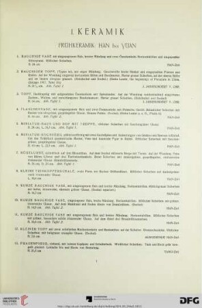 I. Keramik (Nr. 1-193)