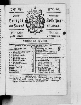 33tes Stück., Ausgabe vom 14. August 1793