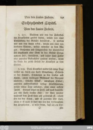 Sechszehendes Capitel. Von den faulen Fiebern.