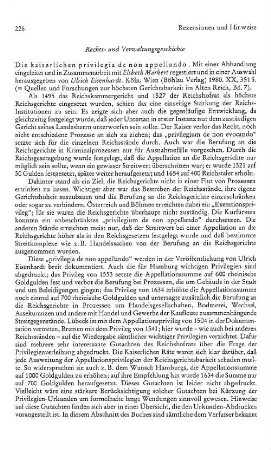 Rezensionen und Hinweise : Rechts- und Verwaltungsgeschichte