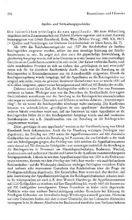 Rezensionen und Hinweise : Rechts- und Verwaltungsgeschichte