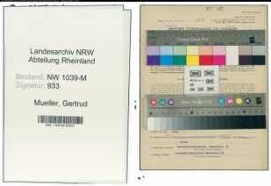 Entnazifizierung Gertrud Mueller , geb. 03.02.1901 (Postassistentin)