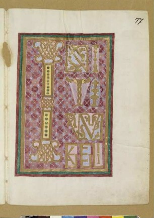Sogenanntes Kostbares Evangeliar — Initialzierseite des Markusevangeliums, Folio fol. 77r