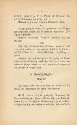 D. Wohltätigkeit