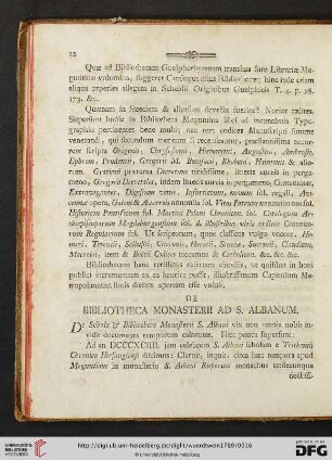 De Bibliotheca Monasterii ad S. Albanum