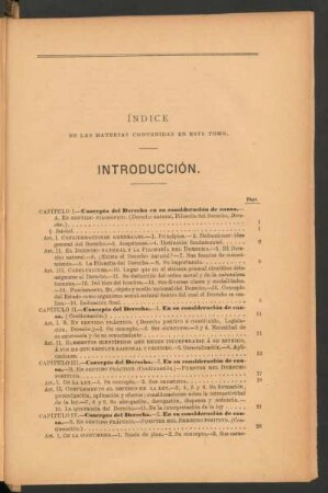 Índice de las materias contenidas en este tomo.
