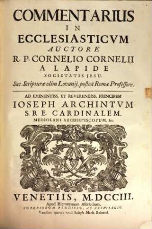 Commentarius In Ecclesiasticvm