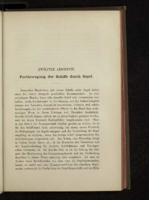 Zwölfter Abschnitt. Fortbewegung der Schiffe durch Segel.
