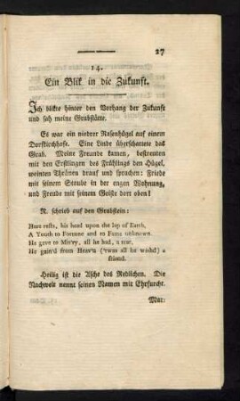14. Ein Blik in die Zukunft