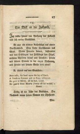 14. Ein Blik in die Zukunft