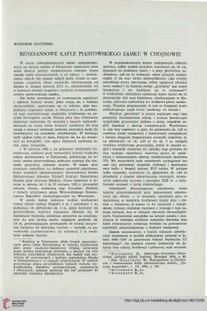 4: Renesansowe kafle piastowskiego zamku w Chojnowie