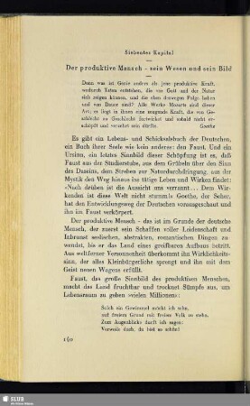 Siebentes Kapitel: Der produktive Mensch - sein Wesen und sein Bild