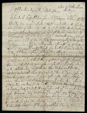 Brief von Heinrich Schmettau an Friedrich Lucae
