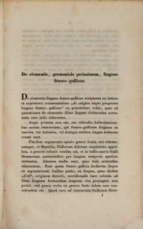 De elementis germanicis potissimum linguae franco-gallicae