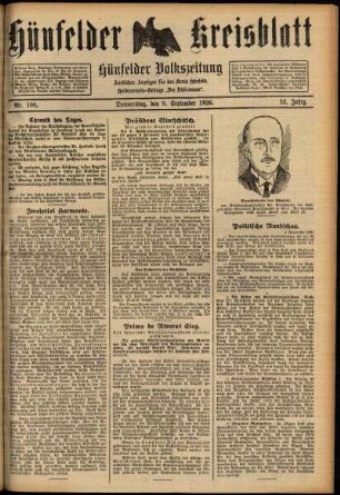 Ausgabe vom Donnerstag, den 09. September 1926.