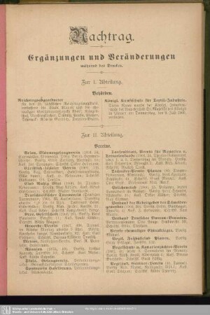 Nachtrag. Ergänzungen und Veränderungen während des Druckes