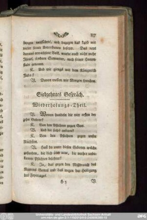 Siebzehntes Gespräch.