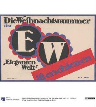 Die Weihnachtsnummer der "Eleganten Welt"