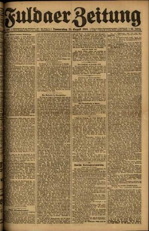 Ausgabe vom Donnerstag, den 21. August 1919.