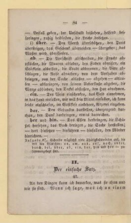 II. Der einfache Satz