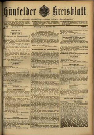 Ausgabe vom Donnerstag, den 05. September 1918.