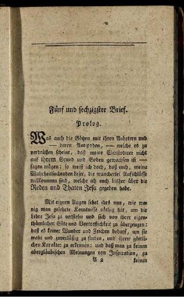 Fünf und sechzigster Brief. Prolog.