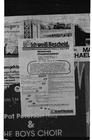 Kleinbildnegativ: Plakat des Mieterrates Chamissoplatz, 1983