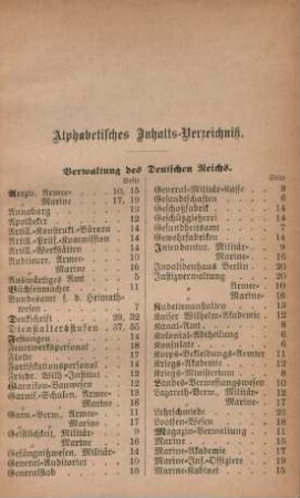 Alphabetisches Inhalts-Verzeichniß