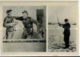 "Humoristische" Aufnahmen zum Fischfang finnischer Soldaten