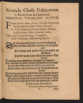 Secunda Classis Politicorum