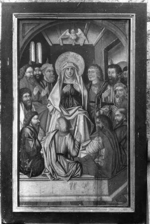 Der Heilige Geist senkt sich auf die Apostel und Maria herab