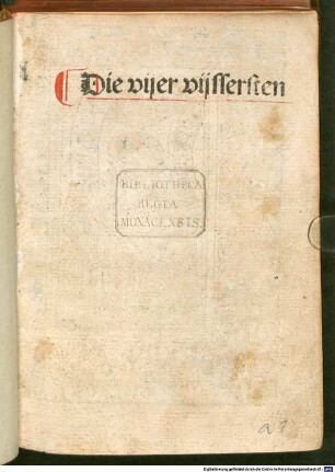 Die vijer vijssersten : übers. aus dem Lat.