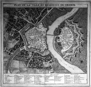 Plan de la Ville et Residence de Dresde