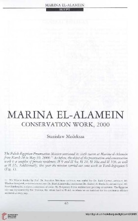 12: Marina el-Alamein : conservation work, 2000