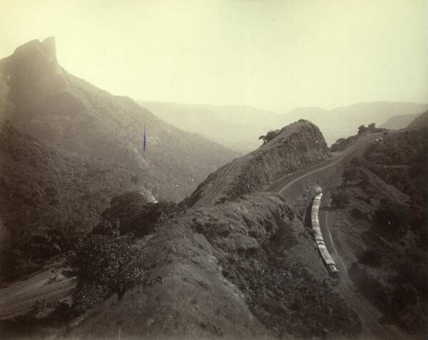 Khandalla village in the Shant Mountains near Bombay with railway