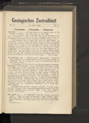 15. Januar 1909. No. 2.