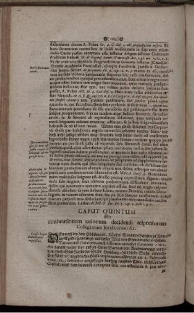 Cap. V. repraesentat Confutationem rationum Decidendi Responsorum Collegiorum Iuridicorum