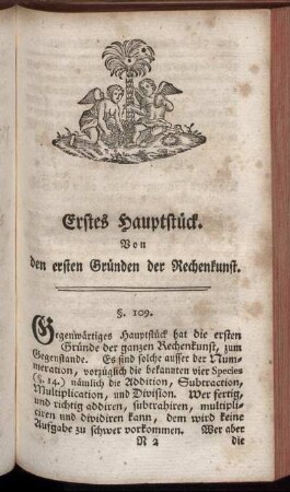 Erstes Hauptstueck. Von den ersten Gruenden der Rechenkunst