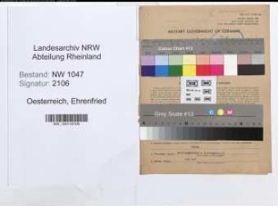 Entnazifizierung Ehrenfried Oesterreich , geb. 26.11.1904 (Angestellter)