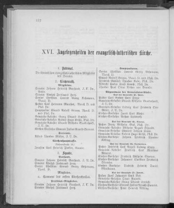 XVI. Angelegenheiten der evangelisch-lutherischen Kirche.