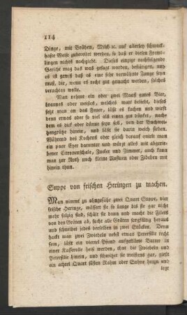Suppe von frischen Heringen zu machen.