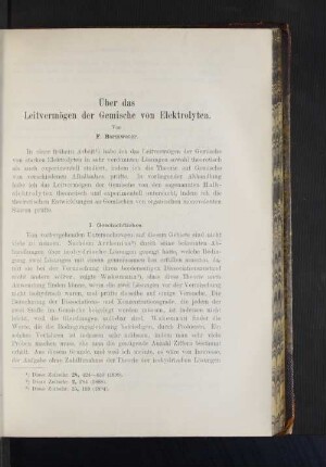 Über das Leitvermögen der Gemische von Elektrolyten.