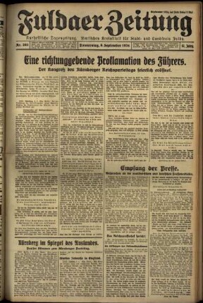 Erste Ausgabe vom Donnerstag, den 06. September 1934.
