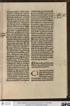 Incipit tertia pars huius opusculi de circumstantiarum peccatorum interrogatione.