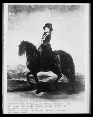 Die Königin Maria Luisa, Gemahlin Karls IV., zu Pferde