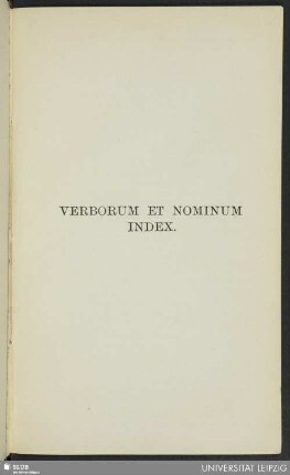 Verborum et nominum index