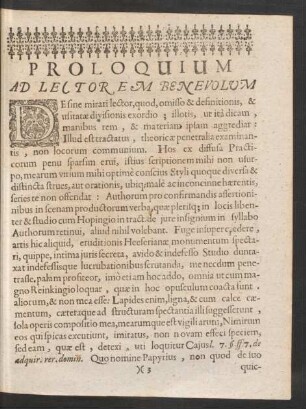 Proloquium Ad Lectorem Benevolum