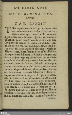 De Medicina Operatrice. Cap. LXXXIII.