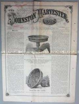 Landwirtschaftliche Maschinen der Johnston Harvester Company in USA